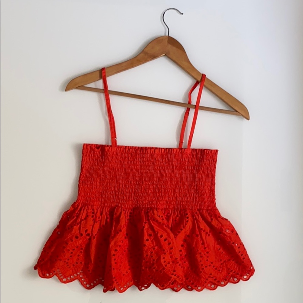 Orange peplum tank